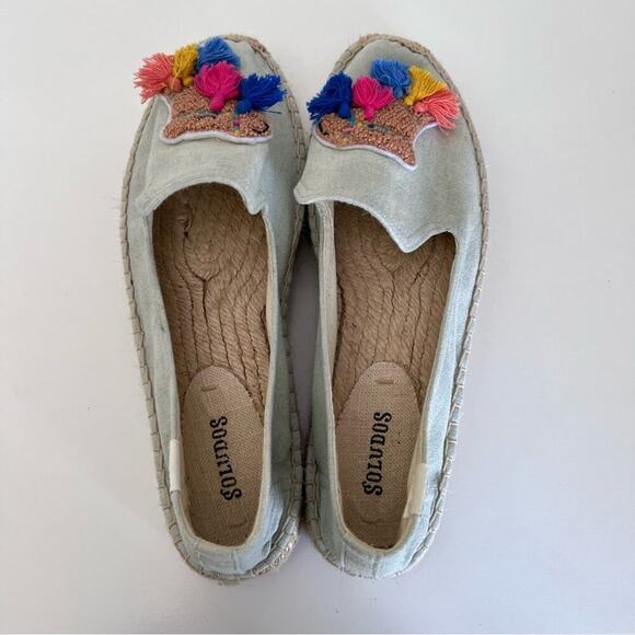 Soludos Tassel Camel Espadrille Smoking Slippers - Picture 11 of 15